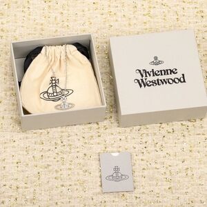 Vivienne Westwood Silver Orb Pendant Necklace with Cream Pouch and Box